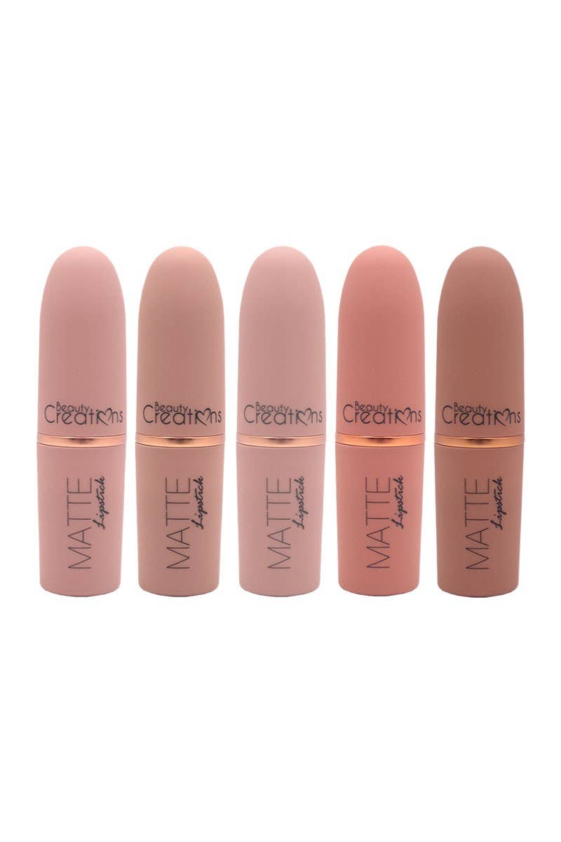 Beauty Creations TJLS1-SET Lot de 6 rouges à lèvres Bare Five Matte