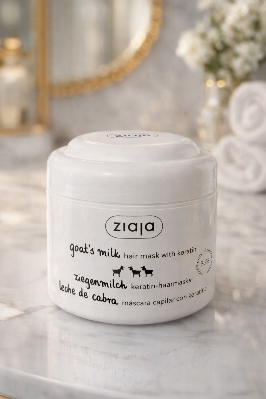 Masque cheveux à la kératine et 🐐