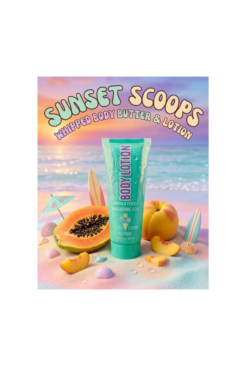 Noon Bora  Lotion pour le corps Papaye et Pêche, parfum Crème glacée