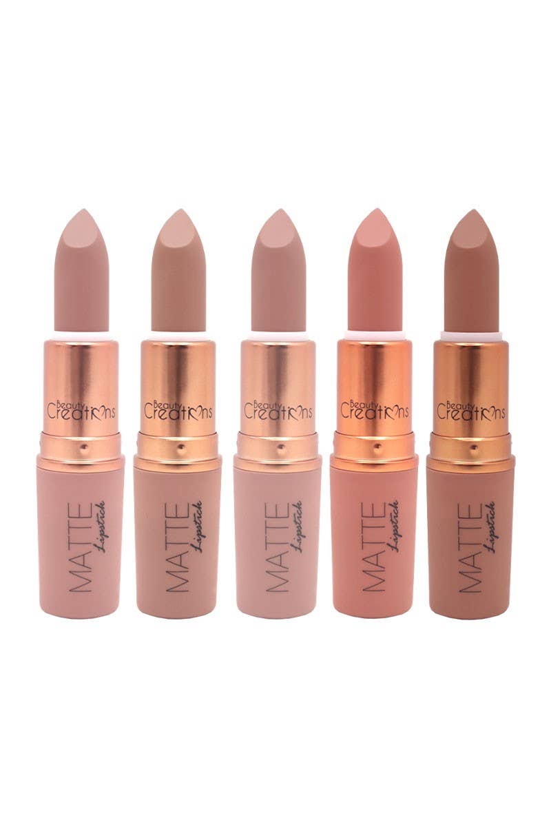 Beauty Creations TJLS1-SET Lot de 6 rouges à lèvres Bare Five Matte