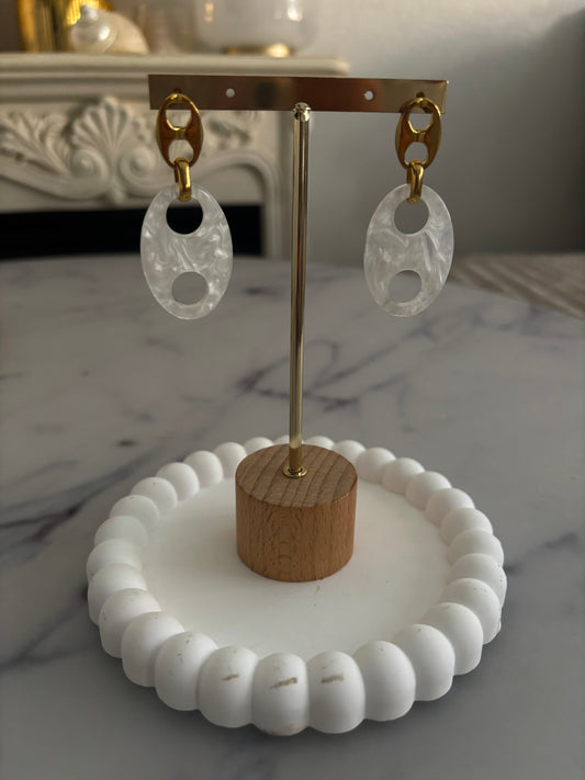Boucle d’oreille graine de café