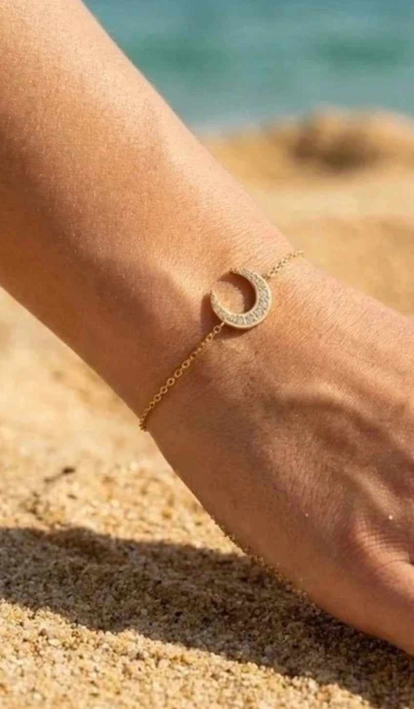 Bracelet lune doré