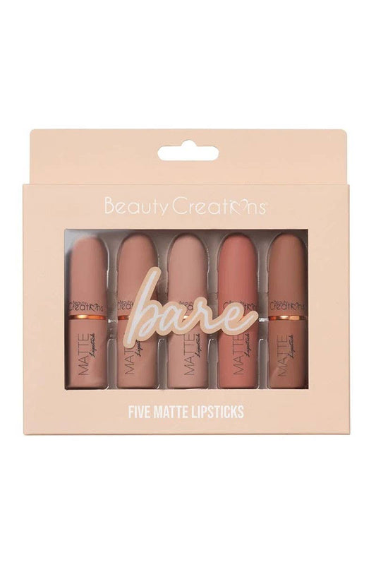 Beauty Creations TJLS1-SET Lot de 6 rouges à lèvres Bare Five Matte