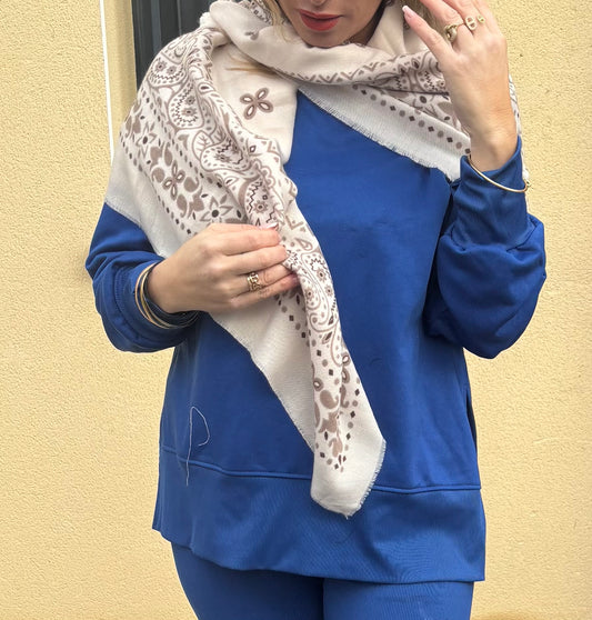 Écharpe foulard beige