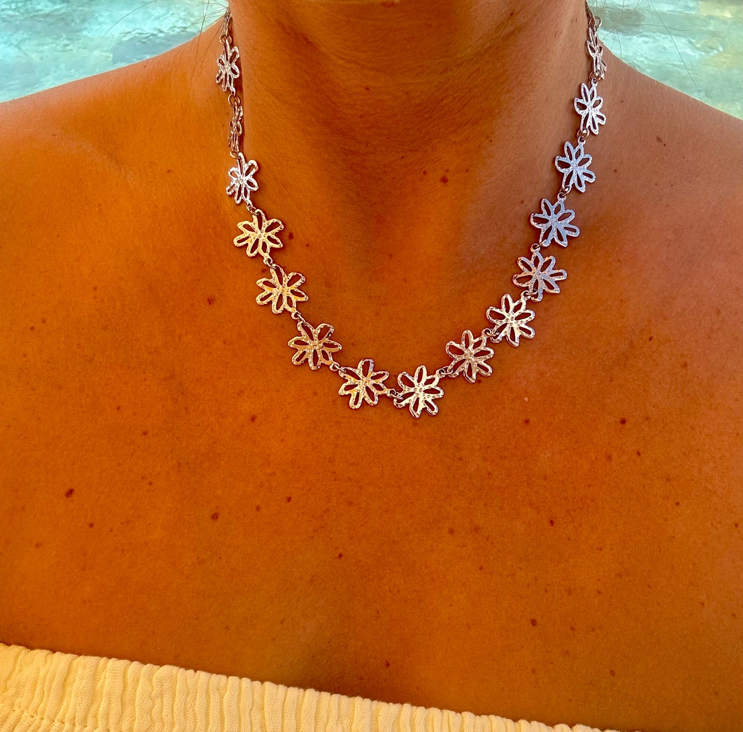 Collier Flora argenté