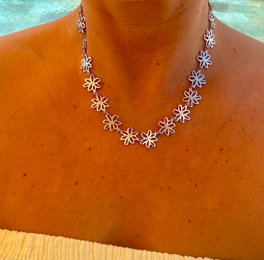 Collier Flora argenté