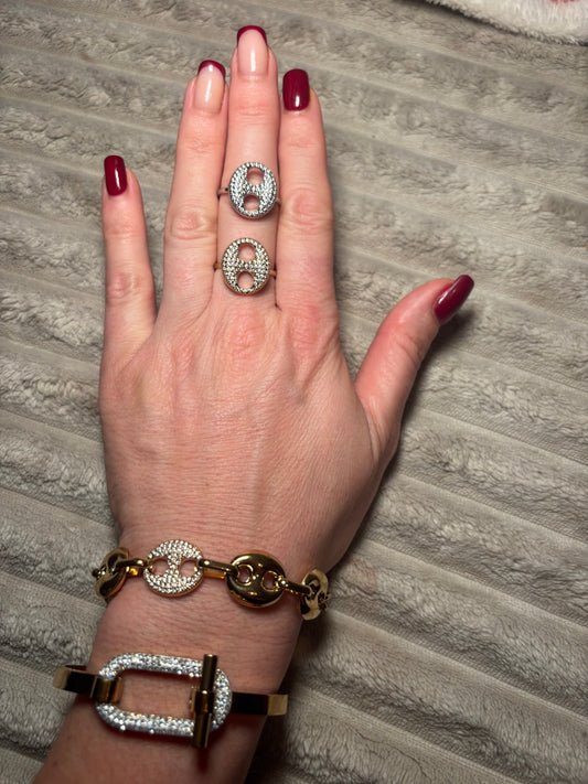 Bague argenté graine de café