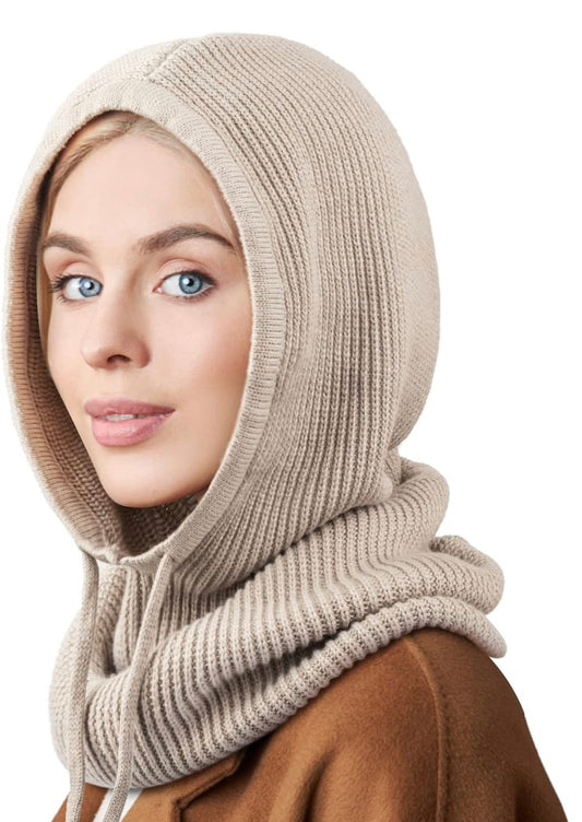 Cagoule écharpe beige