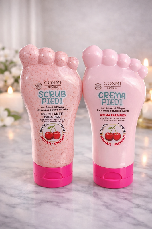 Gommage & crème hydratante poli les pieds